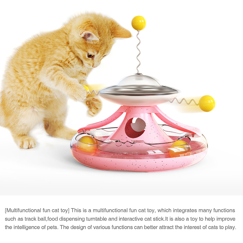 MZP-01 Cat Turntable Leaking Food Toy Pet Toy Funny Cat Stick Cat Feeding Roller Turntable (FDA Certified, BPA Free) - Pink MZP-01 Cat Turntable Leaking Food Toy Pet Toy Funny Cat Stick Cat Feeding Roller Turntable (FDA Certified, BPA Free) - Pink